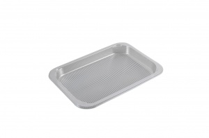 This is a tray made of APET material. It is used for cold food and snacks. It is not made for the microwave or the oven